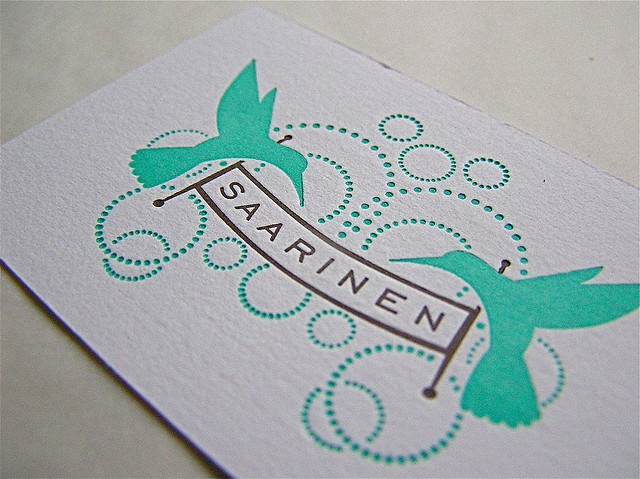 embossed business card