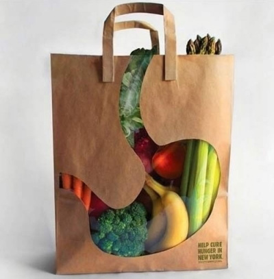 clever and beautiful package design grocery bag