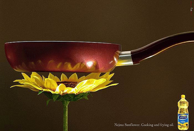 cool oil frying pan sunflower ad