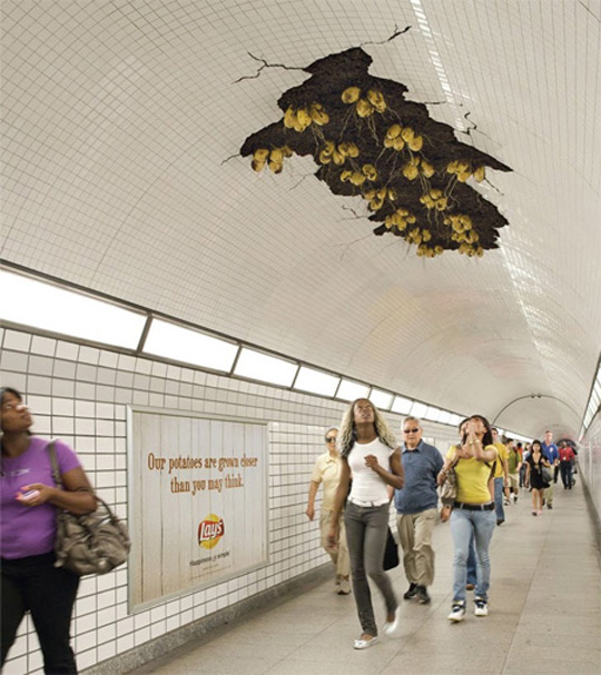 cool subway underground ceiling ad