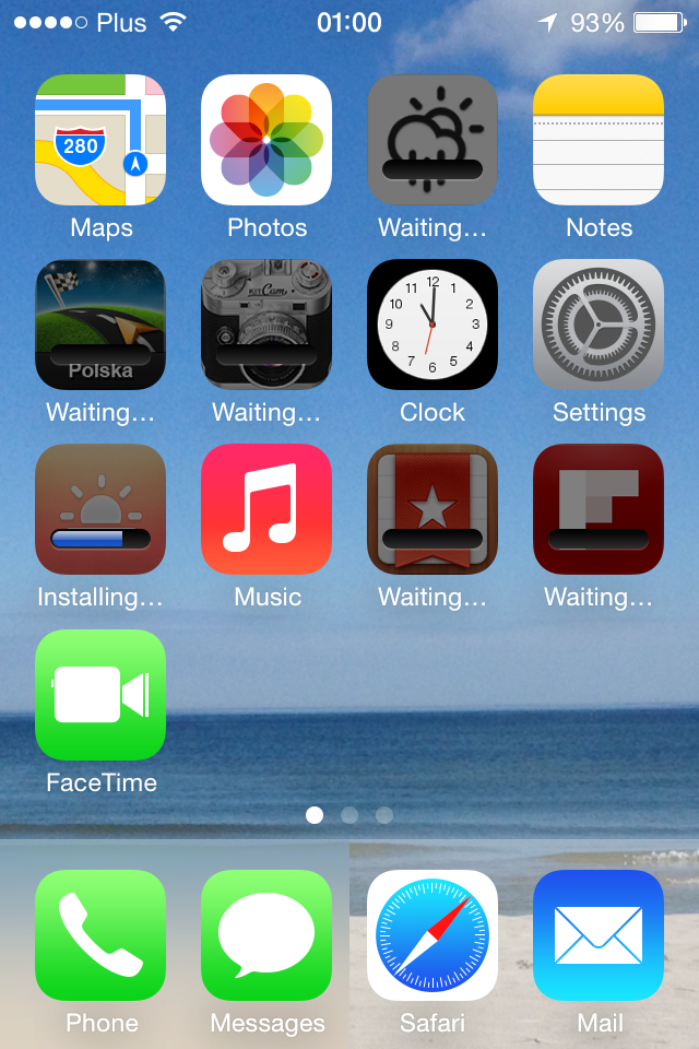 iOS 7 homescreen screenshot