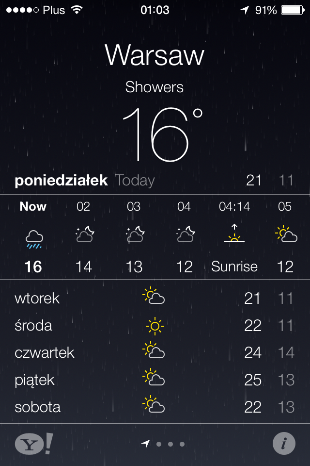 iOS 7 weather app screenshot