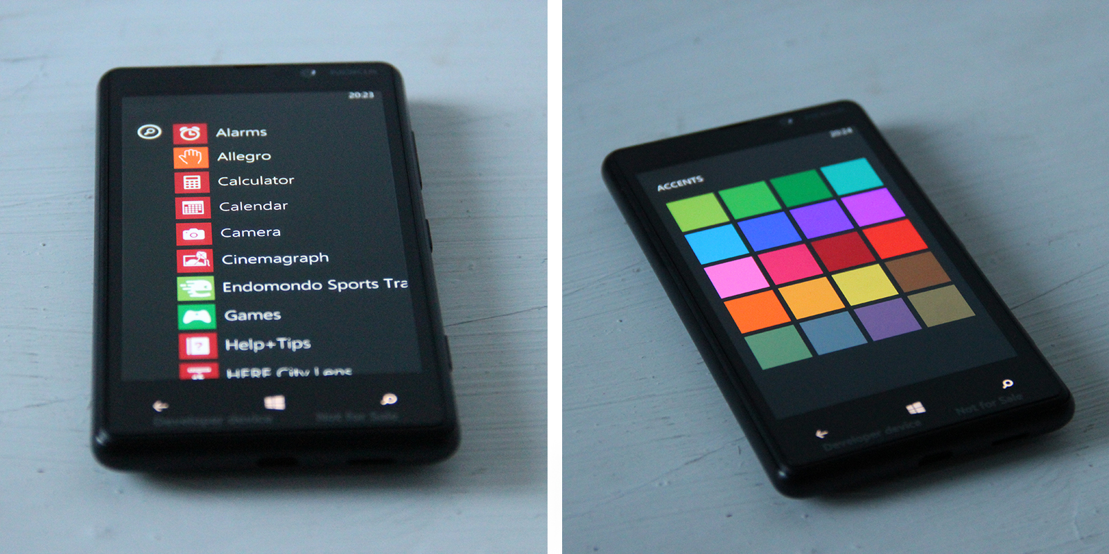 Windows Phone 8 colours